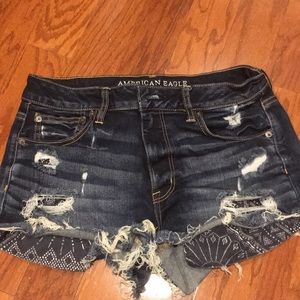 Distressed American Eagle denim shorts